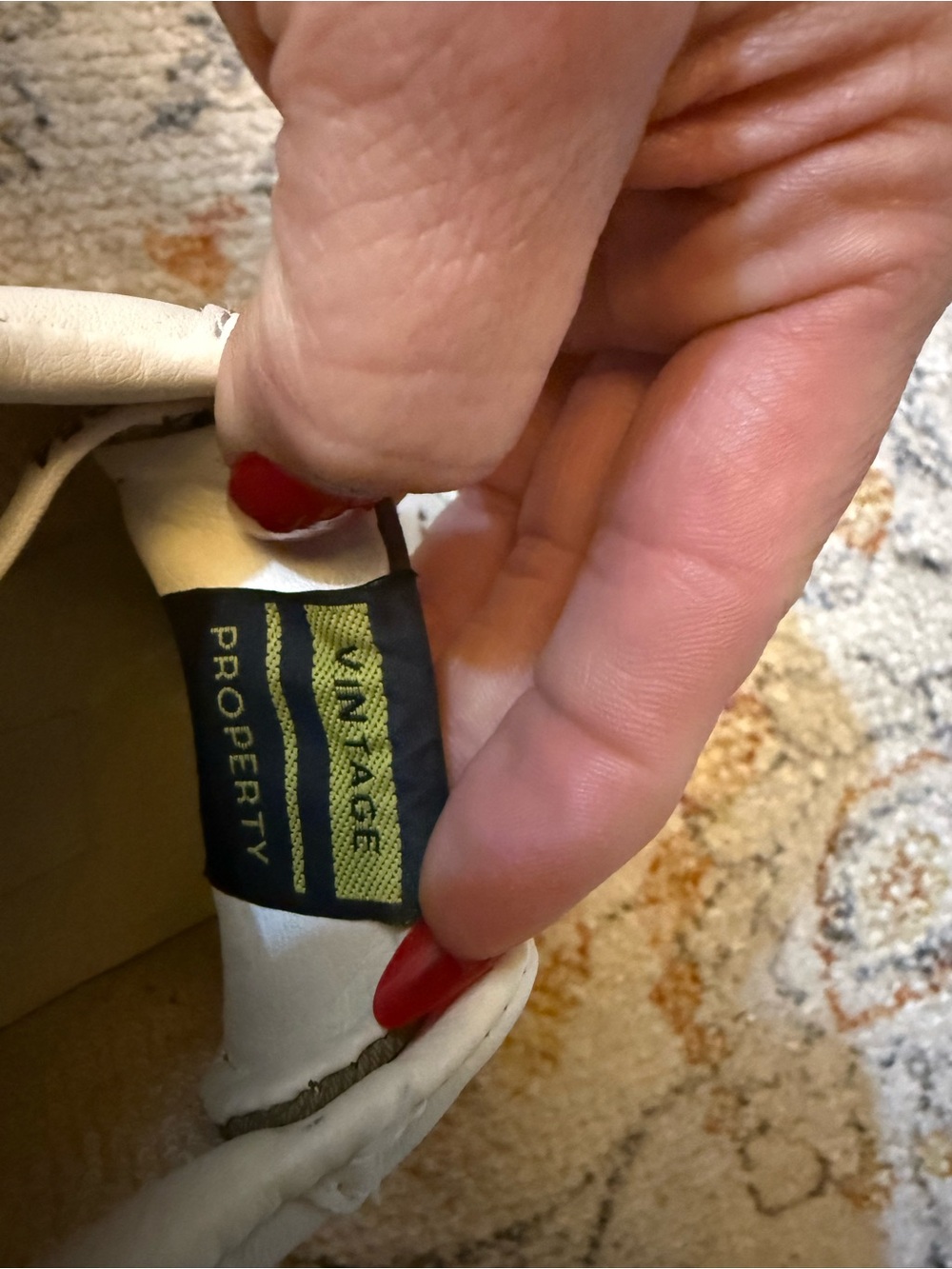 Vintage Havana White Sneakers with Camouflage and Gold Stripe - Picture 3 of 7